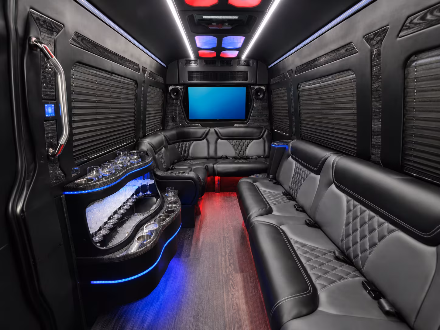 johnson city 50 passenger party bus interior
