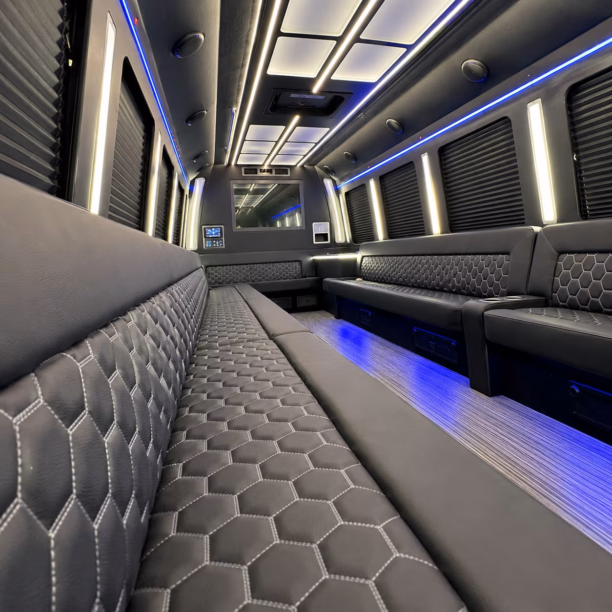 johnson city party bus rental interior