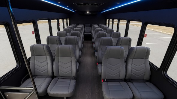 Interior of Charter Bus Company Johnson City's 18 Passenger Minibus in Johnson City
