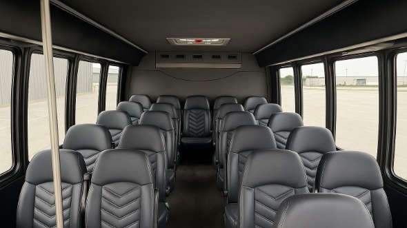 Interior of Charter Bus Company Hendersonville's 20 Passenger Mini bus in Hendersonville
