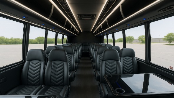 Interior of Charter Bus Company Johnson City's 30 Passenger Minibus in Johnson City