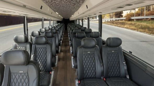 Interior of Charter Bus Company Johnson City's 35 Passenger Minibus in Johnson City