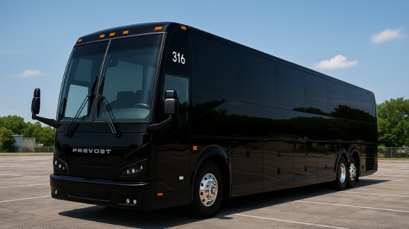 Exterior of Charter Bus Company Clarksville's 54 Passenger Charter Bus in Clarksville