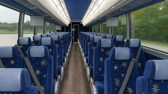 Interior of Charter Bus Company Johnson City's 54 Passenger Charter Bus in Johnson City
