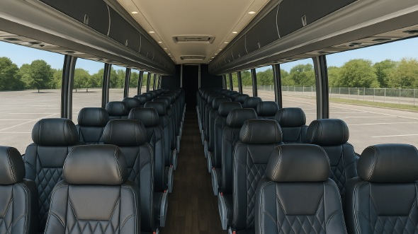 Interior of Charter Bus Company Johnson City's 56 Passenger Charter Bus in Johnson City