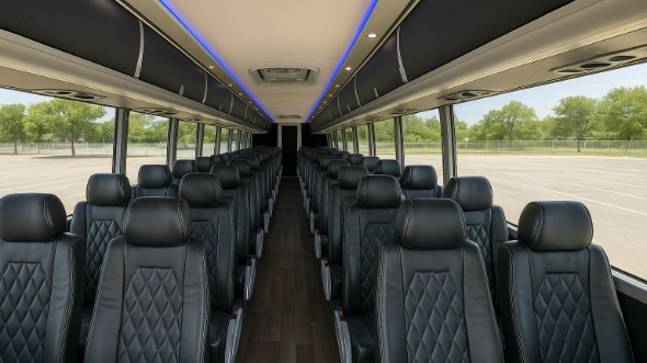 johnson city 55 passenger charter bus inside